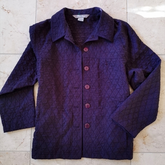 Lightweight PURPLE blazer jacket sz petite M - Picture 9 of 9